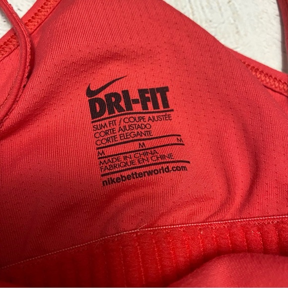 Nike racer back dri fit coral pink lined tank built in sports bra medium - Picture 3 of 10